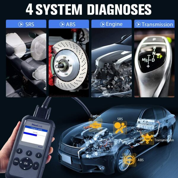 2022 Autel ML629 OBD2 Scanner Engine Transmission Auto VIN Code Reader ABS SRS - Image 3