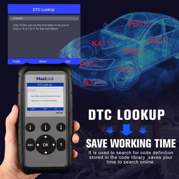 2022 Autel ML629 OBD2 Scanner Engine Transmission Auto VIN Code Reader ABS SRS - Image 6