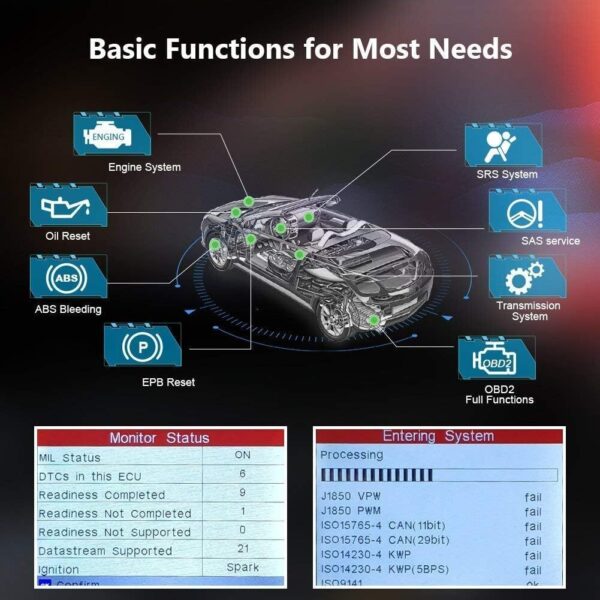 2023 Launch CRP129 OBD2 Scanner ENG/AT/ABS/SRS EPB SAS OIL Service User-Friendly - Image 3