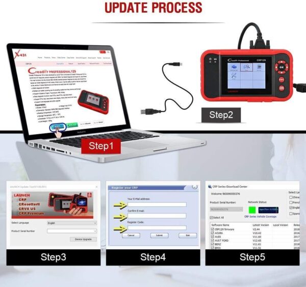 2023 Launch CRP129 OBD2 Scanner ENG/AT/ABS/SRS EPB SAS OIL Service User-Friendly - Image 4