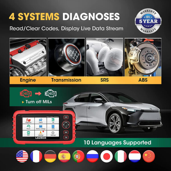 2023 Launch CRP129X Car OBD2 Scanner Engine ABS SRS SAS TPMS EPB Diagnostic Tool - Image 2