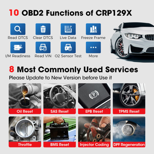 2023 Launch CRP129X Car OBD2 Scanner Engine ABS SRS SAS TPMS EPB Diagnostic Tool - Image 5