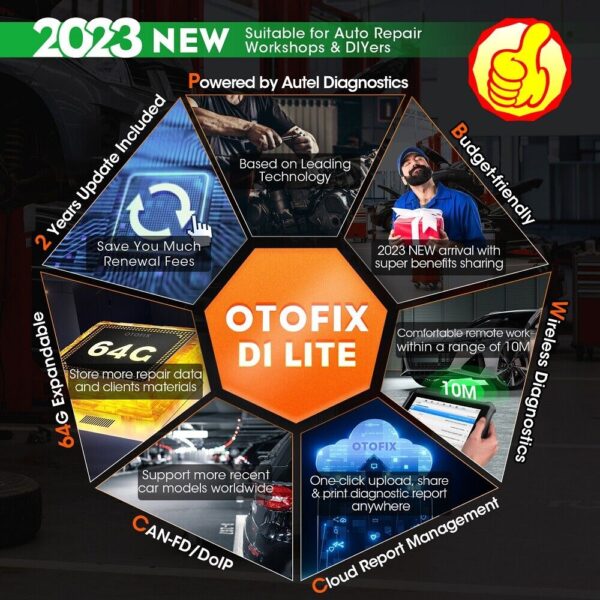 2023 OTOFIX D1 LITE as MK808S Auto Scanner All Systems Diagnostics Active Test - Image 2