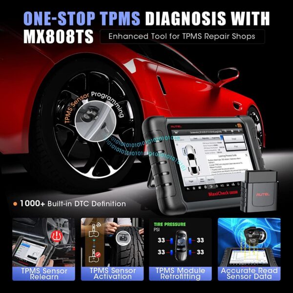 2024 Autel MaxiCheck MX808TS OBD2 Car TPMS Diagnostic Scanner Tool K~ey Coding - Image 4