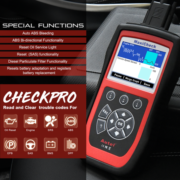 2024 Autel MaxiCheck Pro for ABS Brake Auto Bleeding OBD2 Diagnostic Scan Tool - Image 2