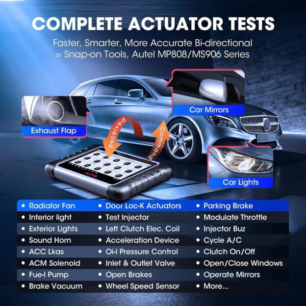 2024 Autel MaxiCOM MK808S = MX808S Bidirectional Diagnostic OBD2 Scanner Tool - Image 3