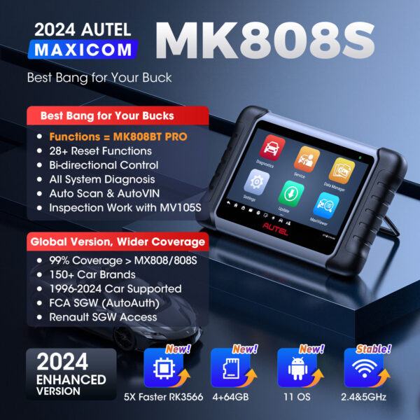 2024 Autel MaxiCOM MK808S OBD2 Bidirectional Car Diagnostic Scanner Tool Coding - Image 2