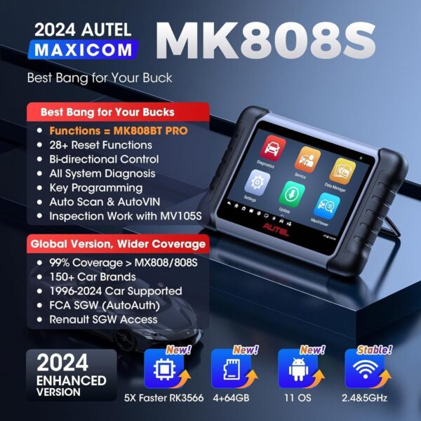 2024 Autel MaxiCOM MK808S OBD2 Bidirectional Car Diagnostic Scanner Tool Coding - Image 2