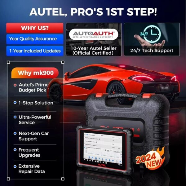 2024 Autel MaxiCOM MK900 Full System Bidirectional Car Diagnostic Scanner Tool - Image 2