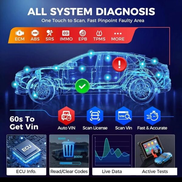 2024 Autel MaxiCOM MK900 Full System Bidirectional Car Diagnostic Scanner Tool - Image 4