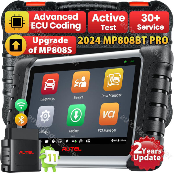 2024 Autel MaxiPRO MP808BT Pro Diagnostic Scanner key coding Android 11.0 MP808S