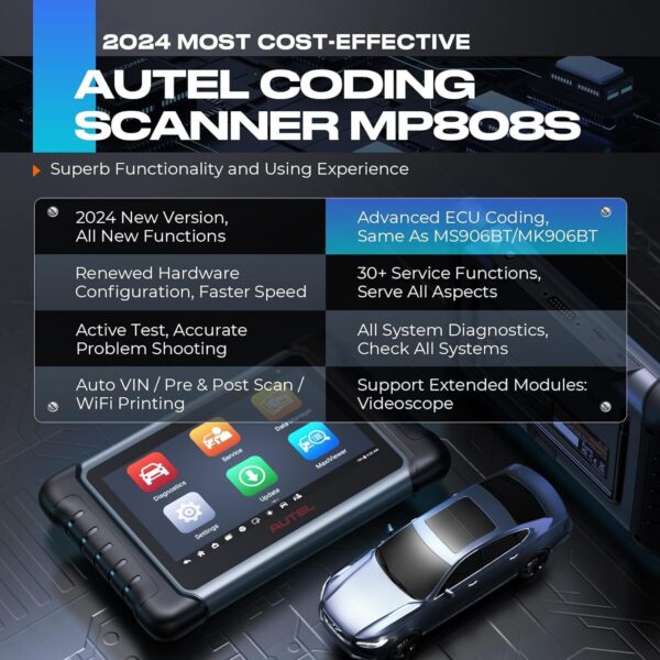 2024 Autel MaxiPRO MP808S PRO Automotive OBD2 Scanner Bidirectional Scanner Tool - Image 3