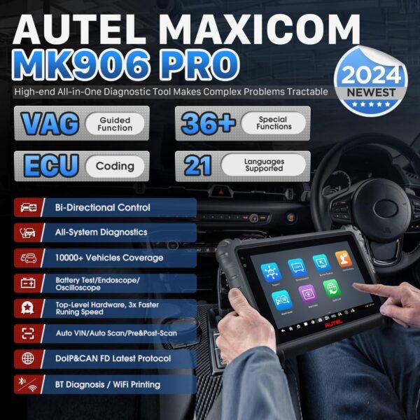 2024 Autel MaxiSys MK906 Pro ECU Coding Full System Diagnostic Scanner Tool - Image 4