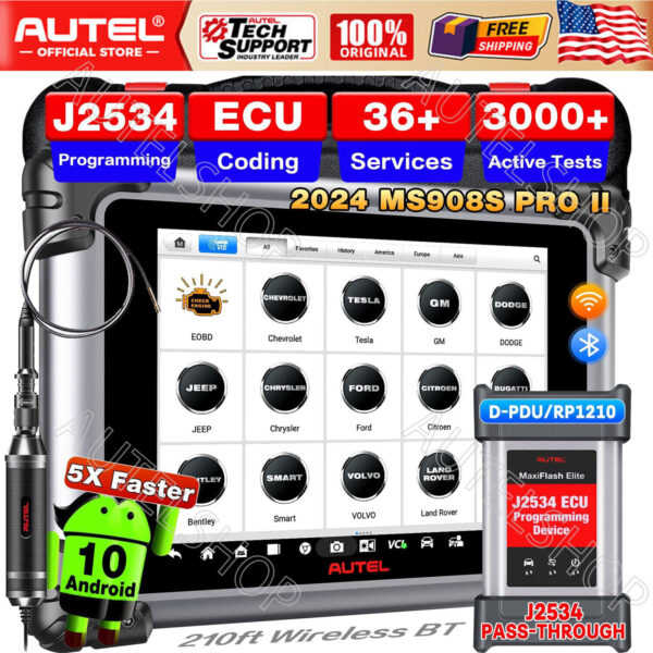 2024 Autel MaxiSys MS908S PRO II J2534 Pr0gramming Diagnostic Tool OBD2 Scanner