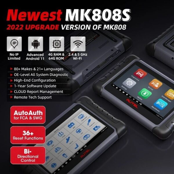 2024 Autel MK808S Diagnostic Tools OBD2 Scanner Bi-Directional Code Reader - Image 3