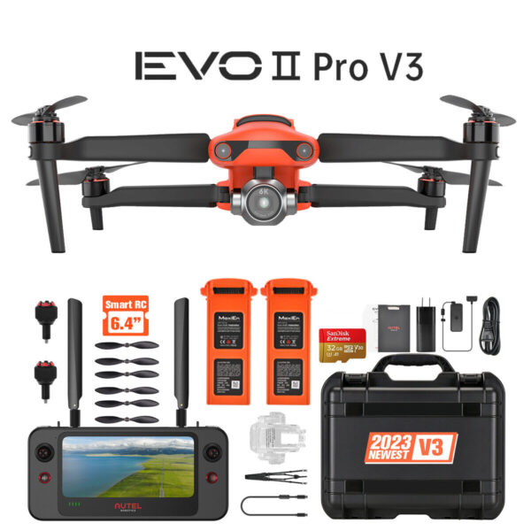 2024 Autel Robotics EVO 2 Pro V3 Rugged Bundle 6K HDR Video 1" CMOS