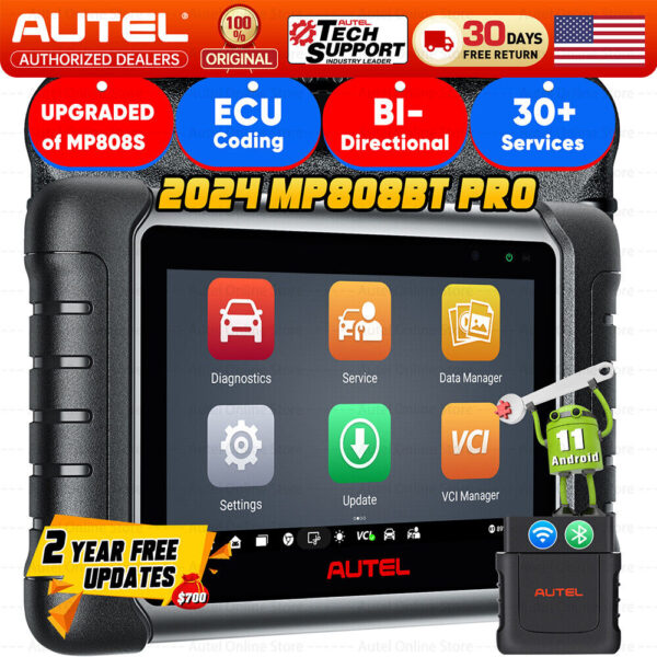 2024 Autel Scanner MaxiPRO MP808BT Pro Automotive Diagnostic Tool Android 11.0