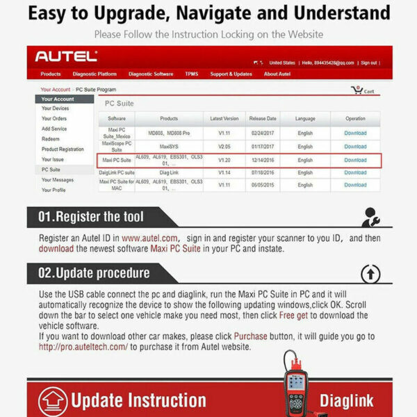 2024 Car All System Scanner Autel MaxiDiag Elite DiagLink OBD2 Diagnostic Reader - Image 3