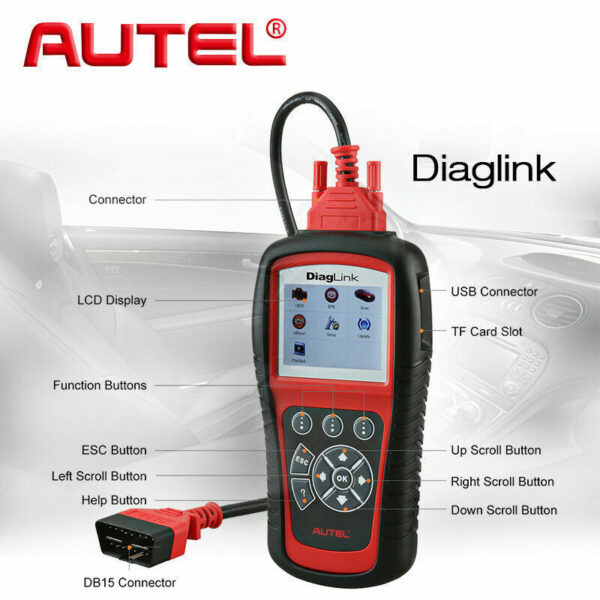 2024 Car All System Scanner Autel MaxiDiag Elite DiagLink OBD2 Diagnostic Reader - Image 6