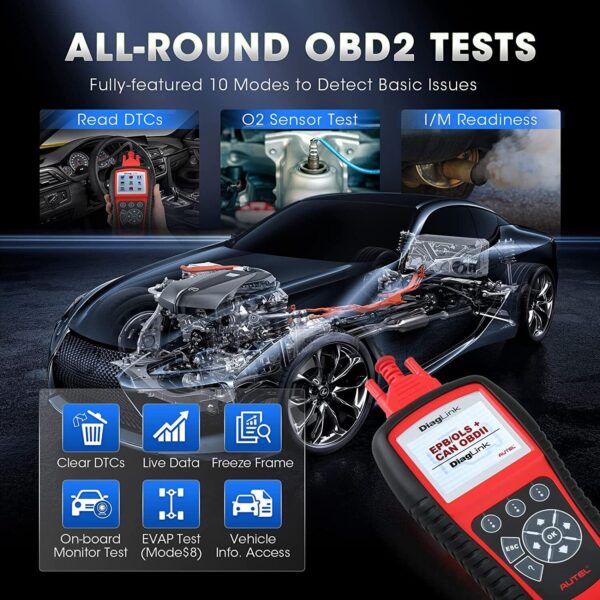 2024 Car All System Scanner Autel MaxiDiag Elite DiagLink OBD2 Diagnostic Reader - Image 2