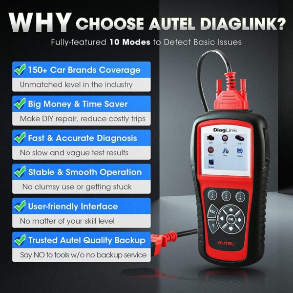 2024 Car All System Scanner Autel MaxiDiag Elite DiagLink OBD2 Diagnostic Reader - Image 4