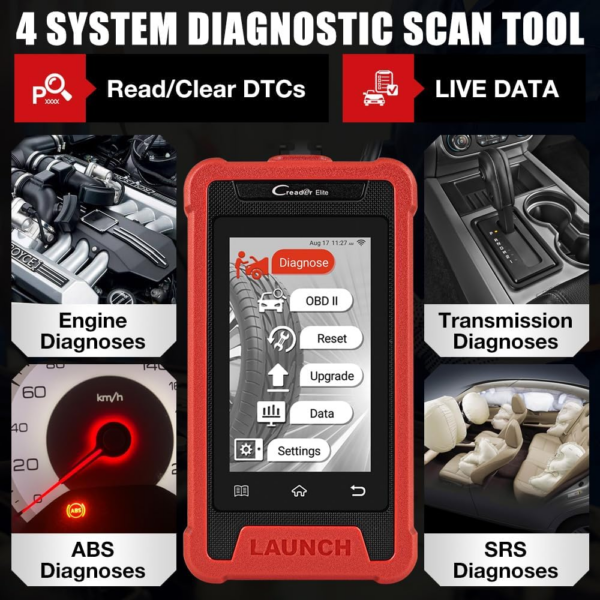 2024 LAUNCH Creader Elite 202 Car Diagnostic Scanner ABS SRS Engine Code Reader - Image 3