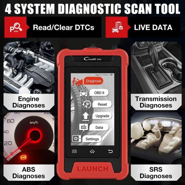 2024 LAUNCH Creader Elite 205 OBD2 Diagnostic Scanner SRS ABS Bleeding EPB DPF - Image 3