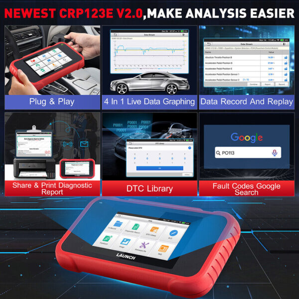 2024 LAUNCH CRP123E OBD2 Car Scanner Engine ABS SRS AT SAS EPB Diagnostic Tool - Image 5