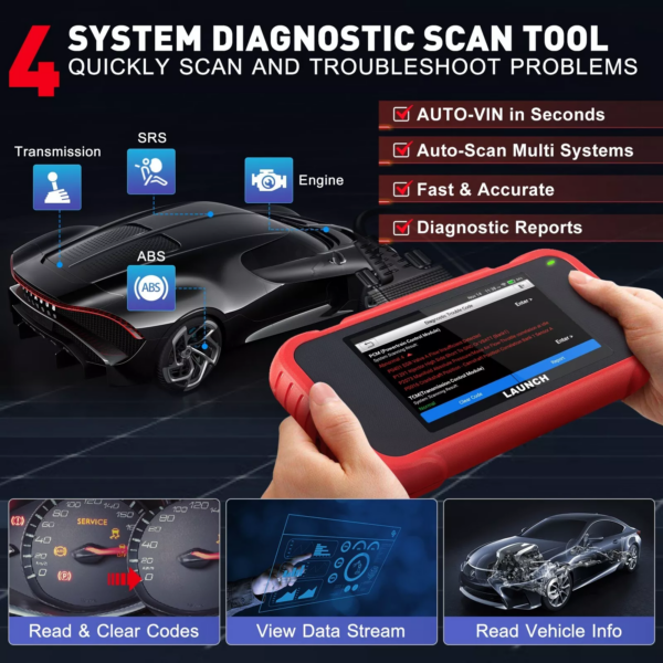 2024 LAUNCH CRP123E V2.0 PLUS Car OBD2 Scanner Diagnostic Tool DPF SAS 7 Reset - Image 3