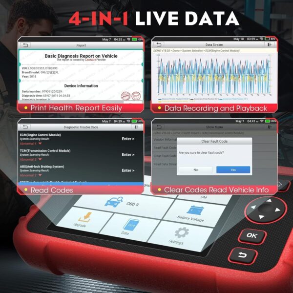 2024 LAUNCH CRP123X OBD2 Scanner Engine ABS SRS Code Reader Car Diagnostic Tool - Image 4