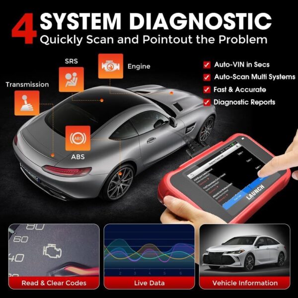 2024 Launch CRP129E OBD2 Car Scanner Engine SRS ABS SAS TPMS EPB Diagnostic Tool - Image 2