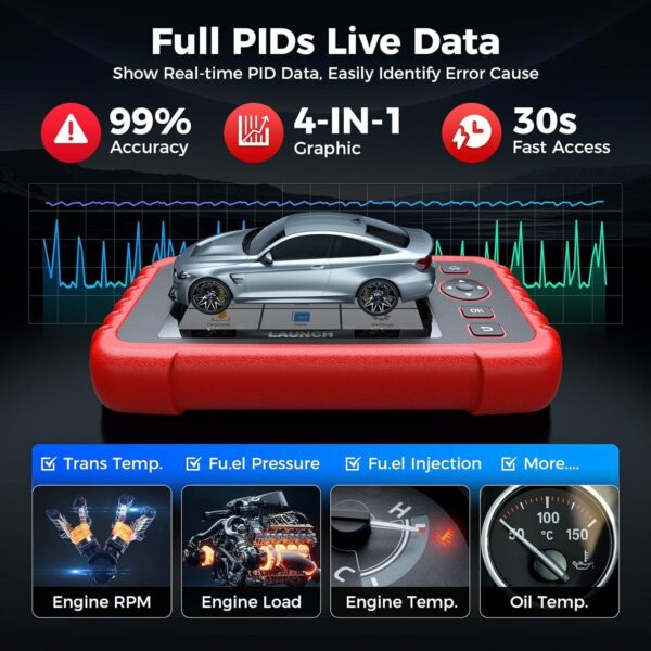 2024 Launch CRP129X OBD2 Car Scanner Engine ABS SRS SAS TPMS EPB Diagnostic Tool - Image 6