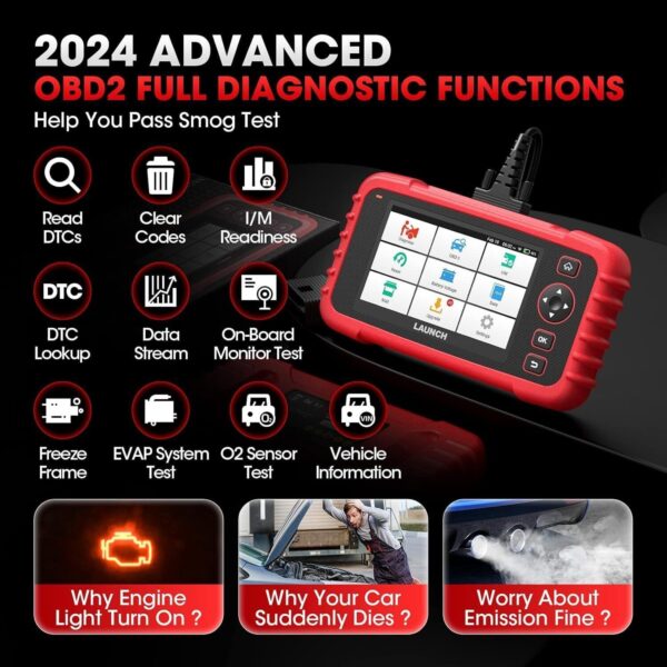 2024 Launch CRP129X OBD2 Car Scanner Engine SRS ABS SAS TPMS EPB Diagnostic Tool - Image 2