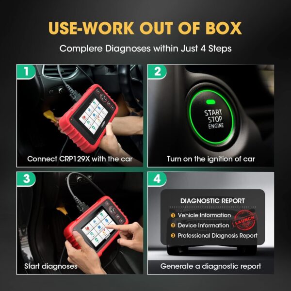 2024 Launch CRP129X OBD2 Scanner Reader Engine ABS SRS TPMS Car Diagnostic Tool - Image 6