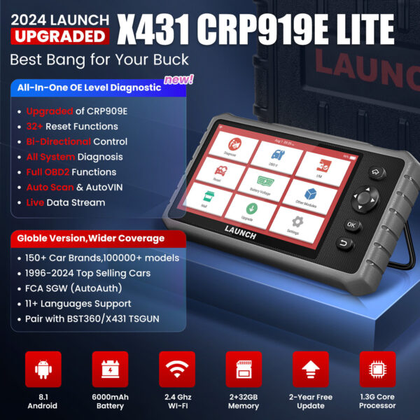 2024 LAUNCH CRP919E Lite Bidirectional Scanner Auto Full System Diagnostic Tool - Image 2