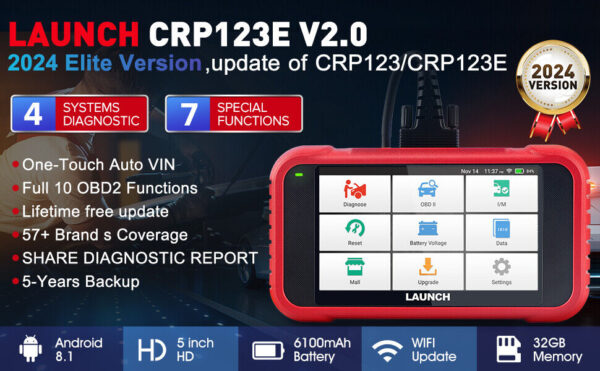 2024 LAUNCH X431 CRP123E OBD2 Scanner Code Reader Engine ABS SRS Diagnostic Tool - Image 4