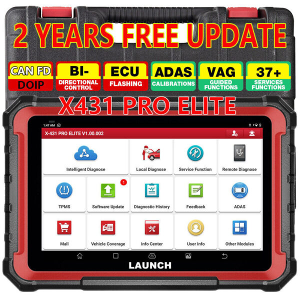 2024 LAUNCH X431 Pro Elite OBD2 Bidirectional Car Diagnostic Scanner ECU Coding - Image 2