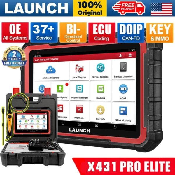 2024 LAUNCH X431 PRO Elite V + PRO5 OBD2 Scanner Car Diagnostic Tool Key Coding - Image 2