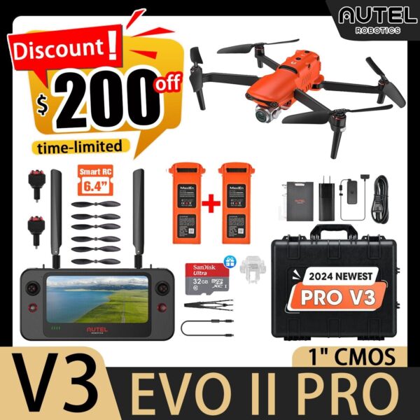 2024 NEW Autel EVO 2 Pro V3 Rugged Bundle - 6k Camera Drone Hard Case Combo