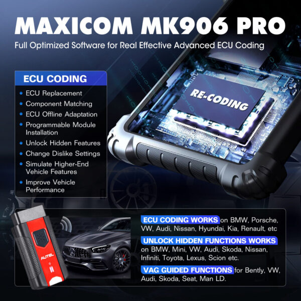 2024 Newest Autel MaxiSys MK906 Pro Coding Full System Diagnostic Scanner Tool - Image 4