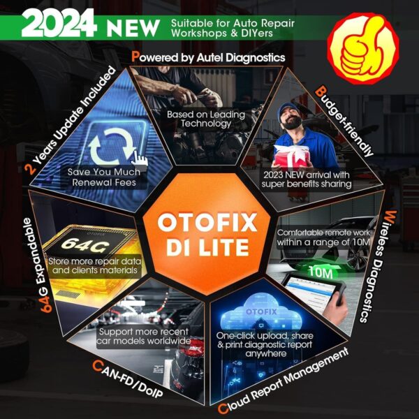 2024 OTOFIX D1 Lite Bidirectional Car All System Diagnostic Scanner KEY Coding - Image 3