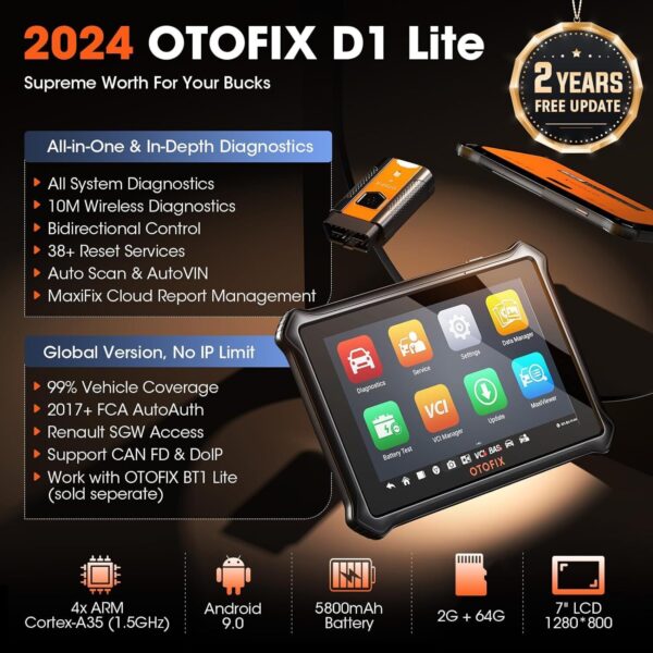 2024 OTOFIX D1 Lite Bidirectional Scanner Full System Diagnostic Key Coding Tool - Image 2