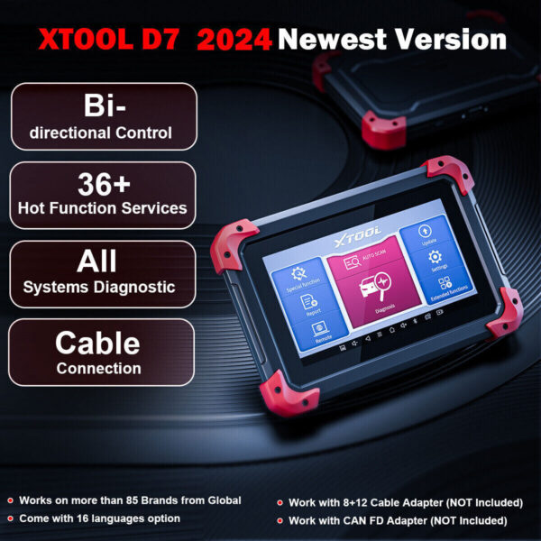 2024 XTOOL D7 OBD2 Diagnostic Scanner Bidirectional All Systems E/CU Coding Tool - Image 5