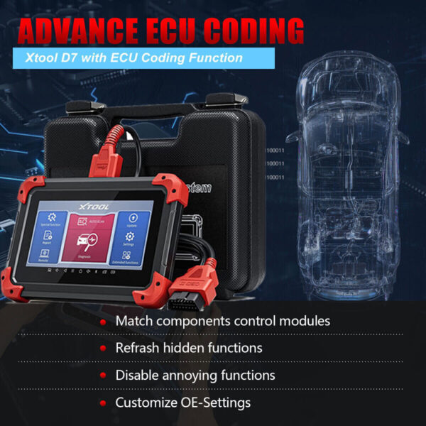 2024 XTOOL D7 OBD2 Diagnostic Scanner Bidirectional All Systems E/CU Coding Tool - Image 6