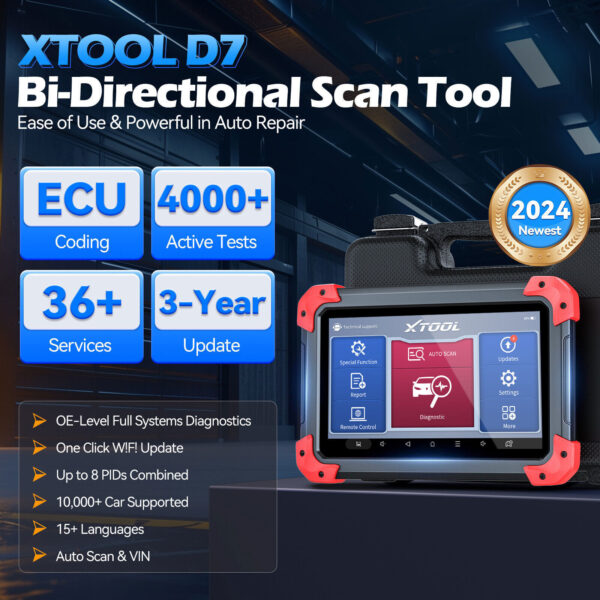 2024 XTOOL D7 OBD2 Diagnostic Scanner Bidirectional All Systems E/CU Coding Tool - Image 2