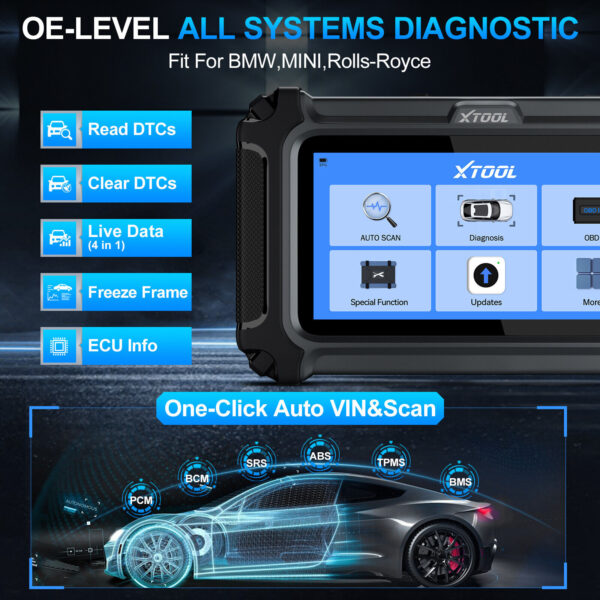 2024 XTOOL IP500 For BMW All System ABS SRS DPF TPMS OBD2 Diagnostic Scanner - Image 6