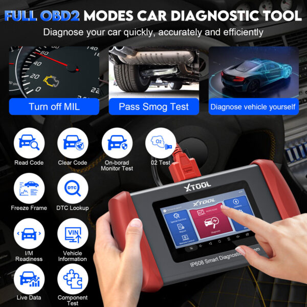 2024 XTOOL IP608 OBD2 Diagnostic Scanner Engine ABS SRS Full Systems Code Reader - Image 5