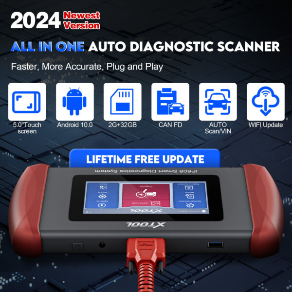 2024 XTOOL IP608 OBD2 Diagnostic Scanner Engine ABS SRS Full Systems Code Reader - Image 6