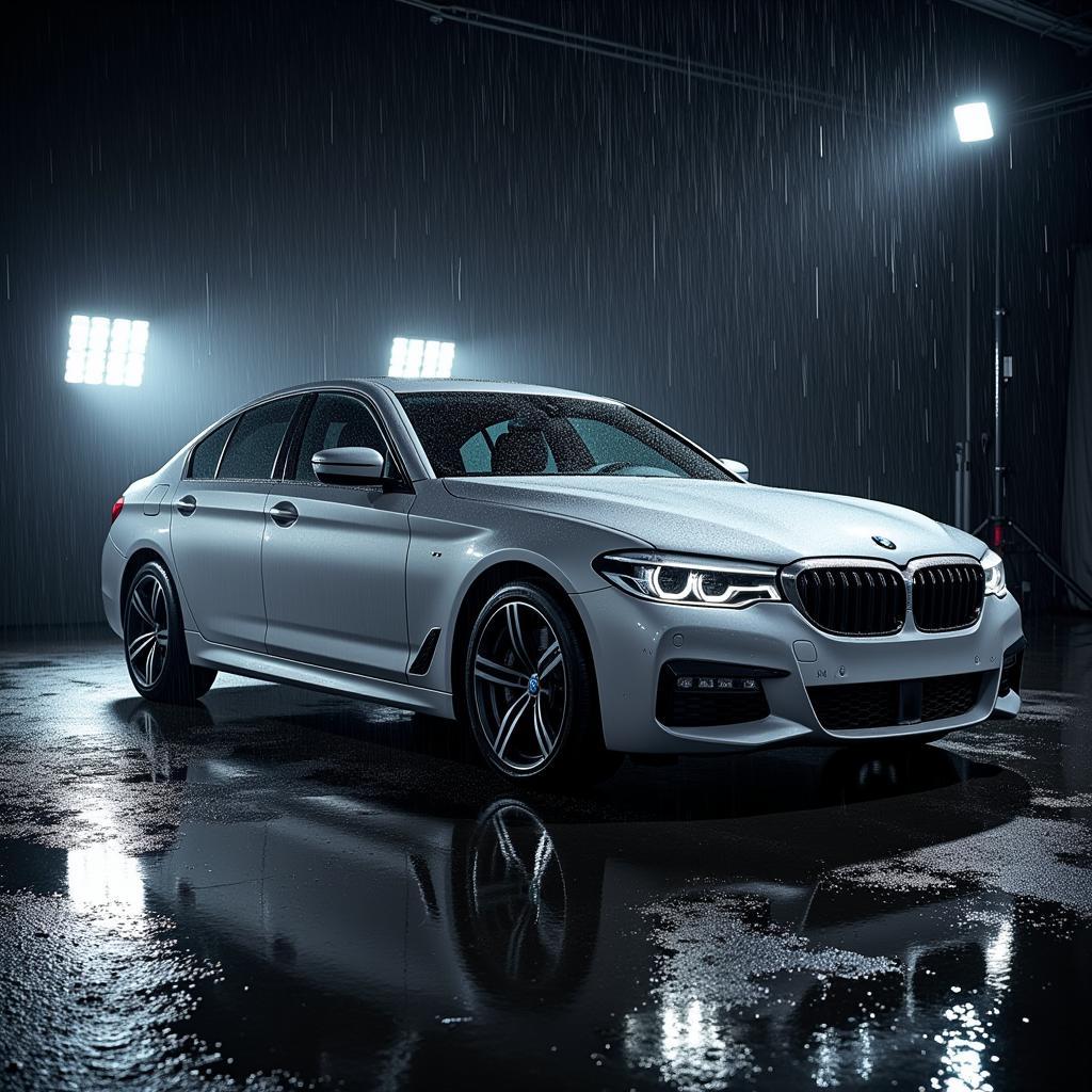 4K Rainy Car Image: Studio Lighting Setup