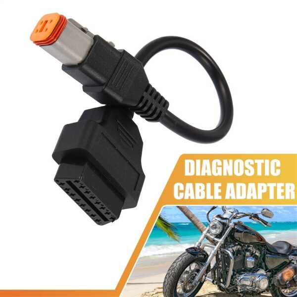 4Pin to 16Pin OBD2 Diagnostic Scanner Adapter Cable Tool Fit for Harley Davidson - Image 2